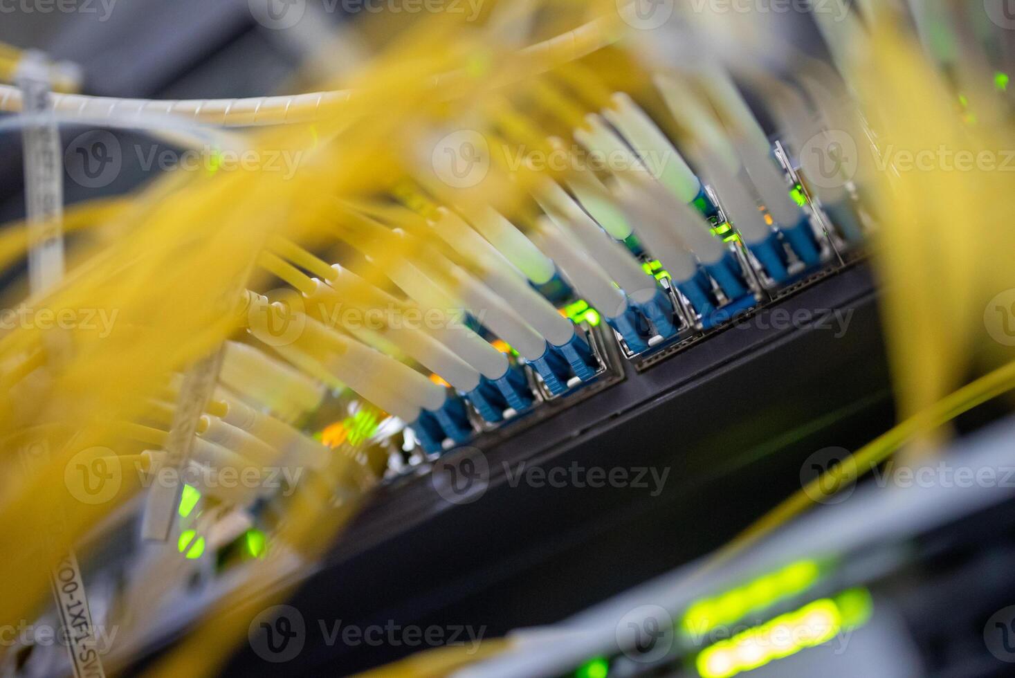 fiber optic with servers in a technology data center photo