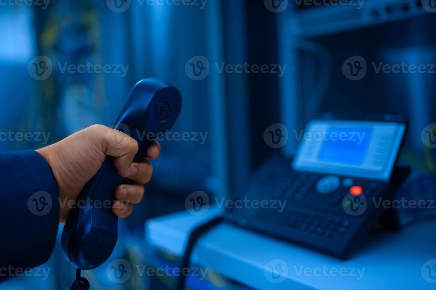 ip phone in data center room photo