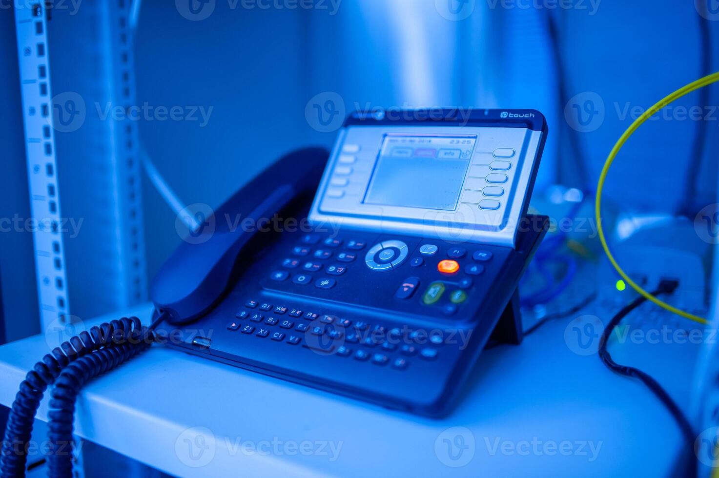 ip phone in data center room photo