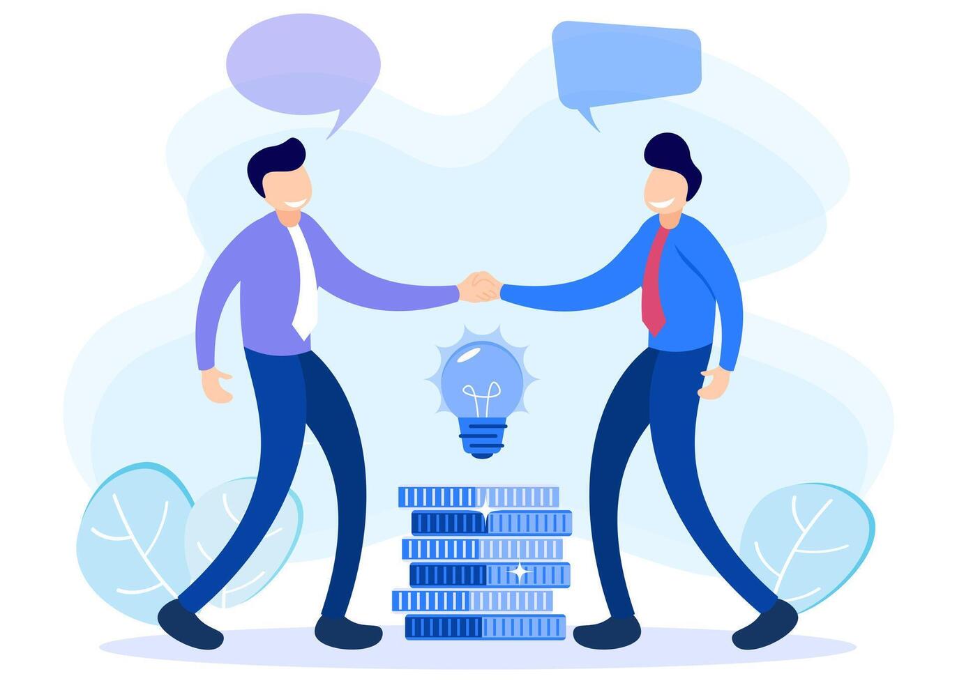 Illustration graphic cartoon character of business cooperation vector