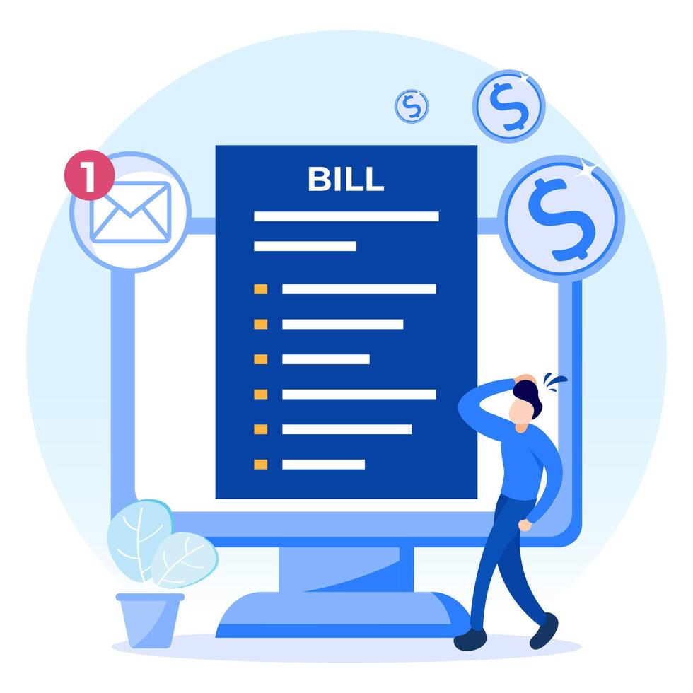 Illustration graphic cartoon character of bill vector