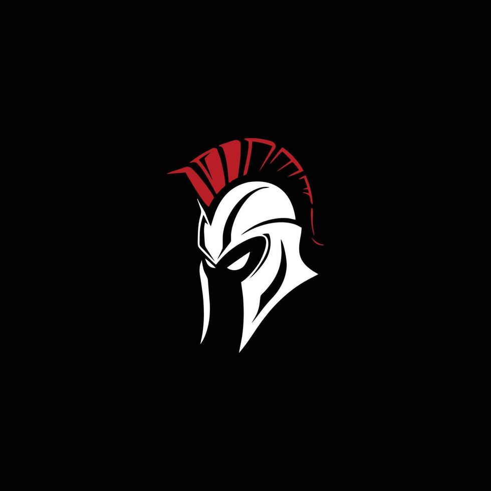 Spartan warrior symbol, coat of arms. Spartan military helmet logo, Spartan Greek gladiator helmet logo icon illustration. vector