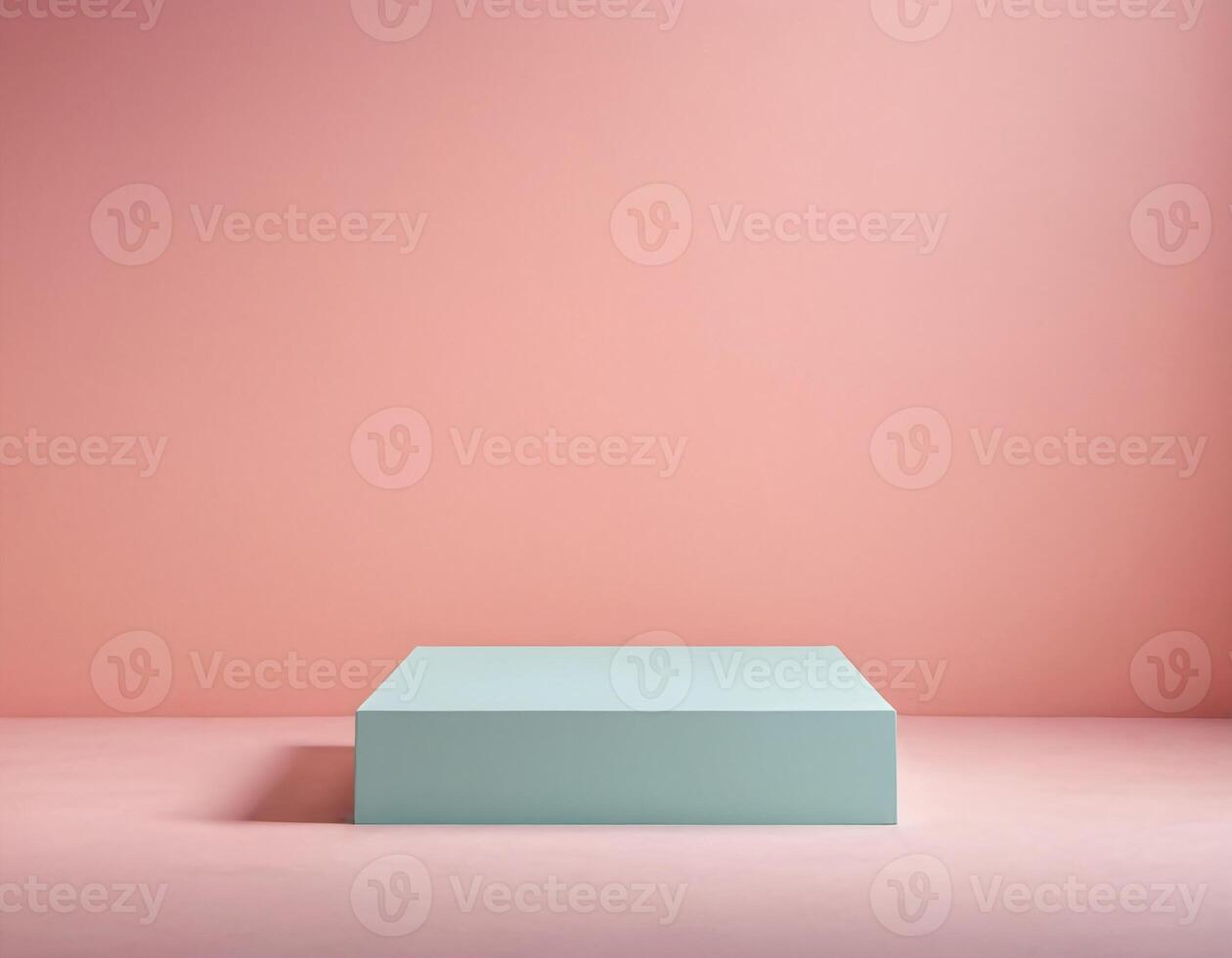 Minimalist pastel podium on soft background product display stand photo