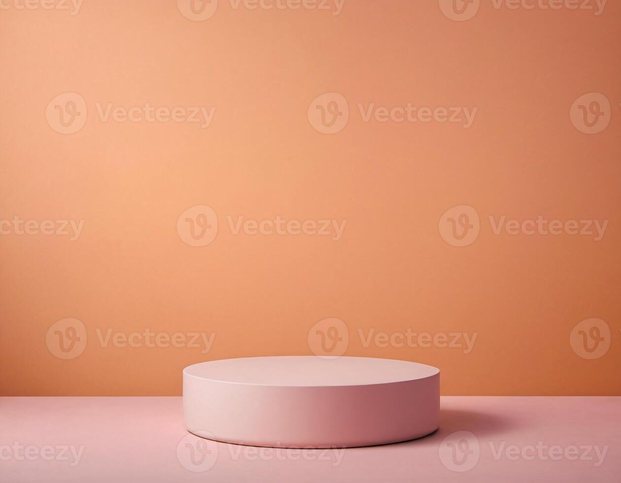 Minimalist pastel podium on soft background product display stand photo