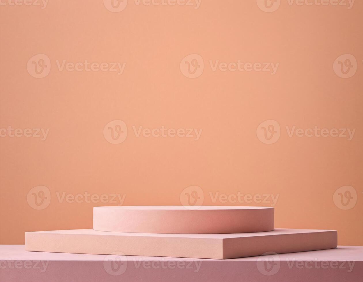 Minimalist pastel podium on soft background product display stand photo