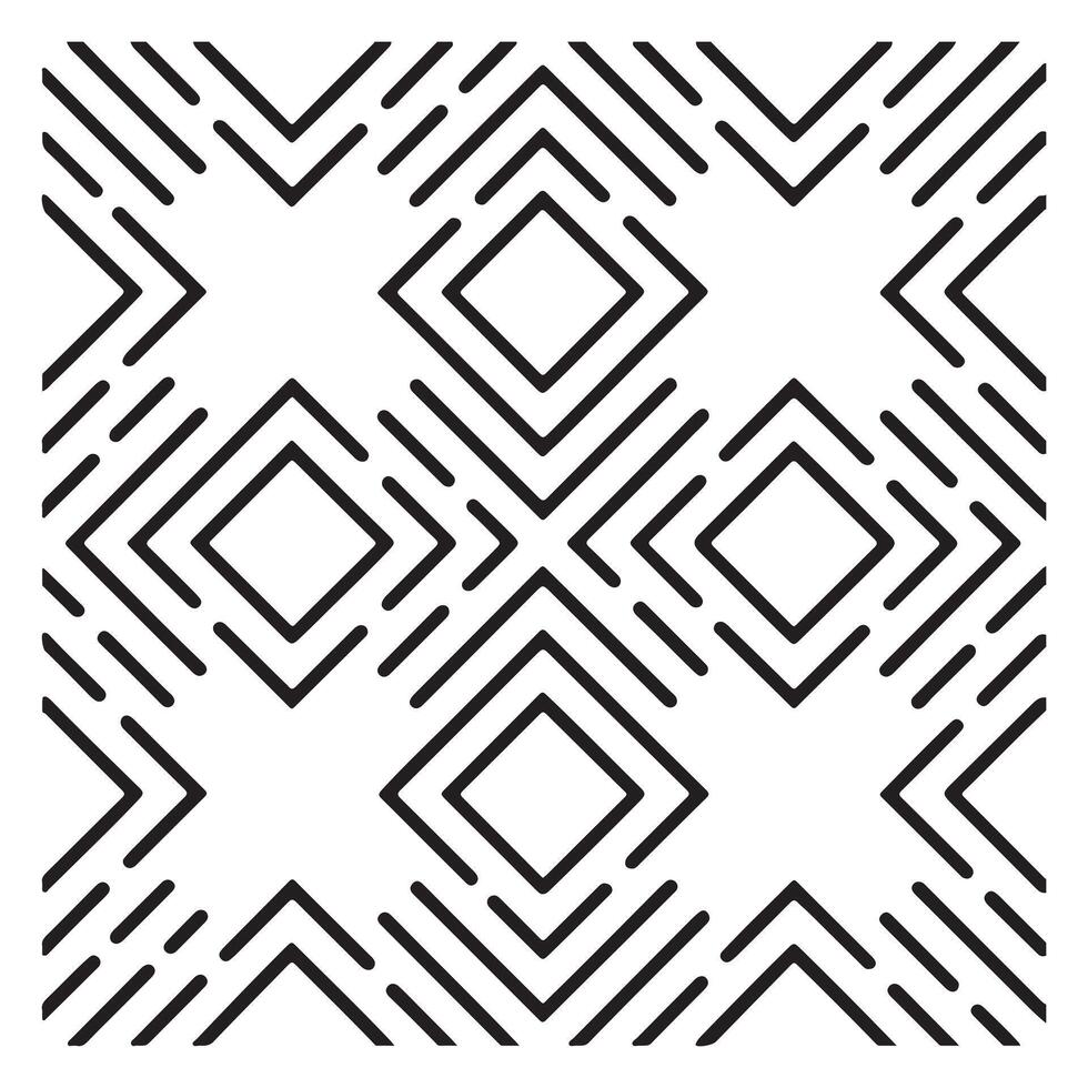 Monochrome Square Line Pattern Illustrator vector