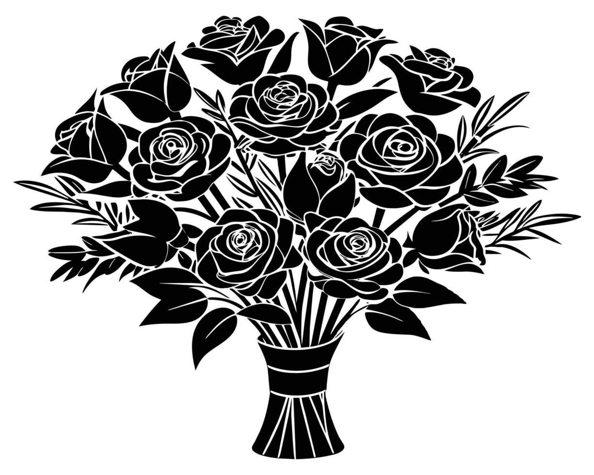 ramo de flores de rosas ilustración vector