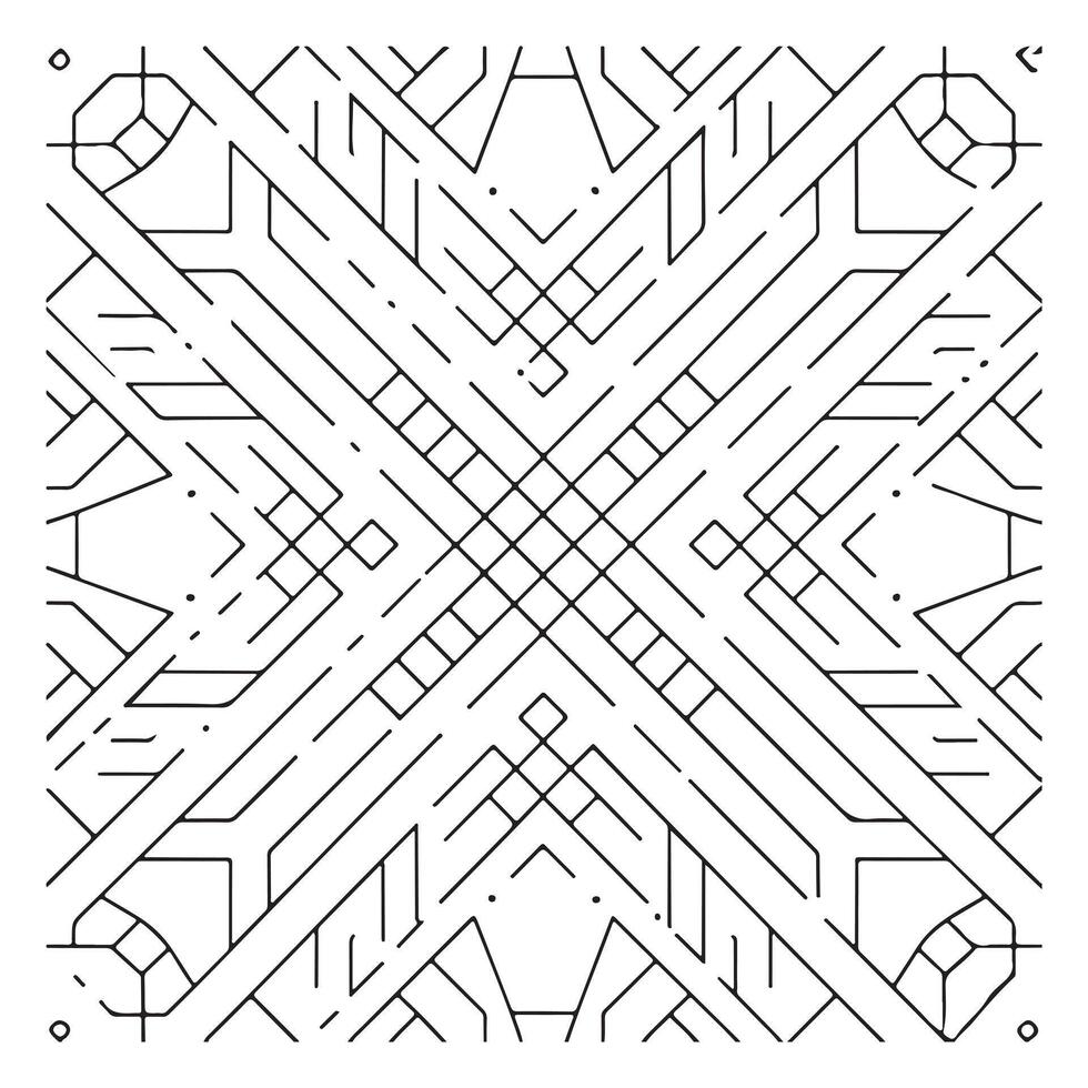 Monochrome Square Line Pattern Illustrator vector