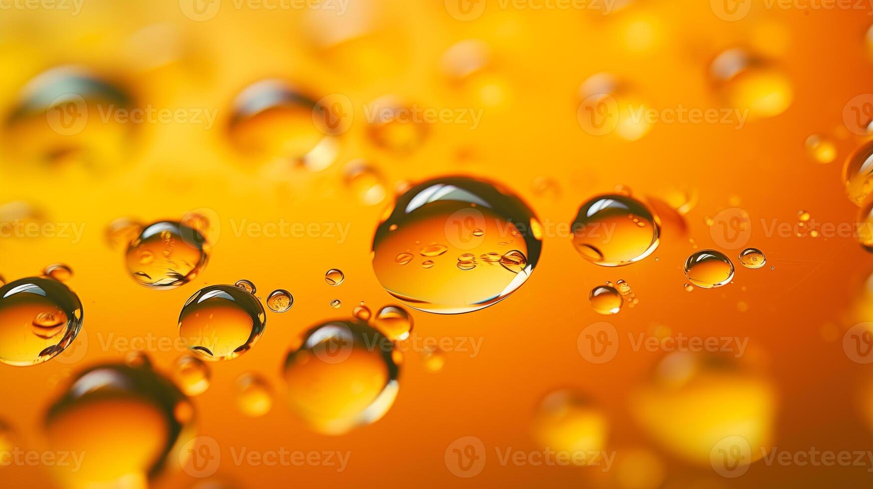 Multi-colored bright transparent glossy bubbles close-up. Oil drops on water surface abstract back photo