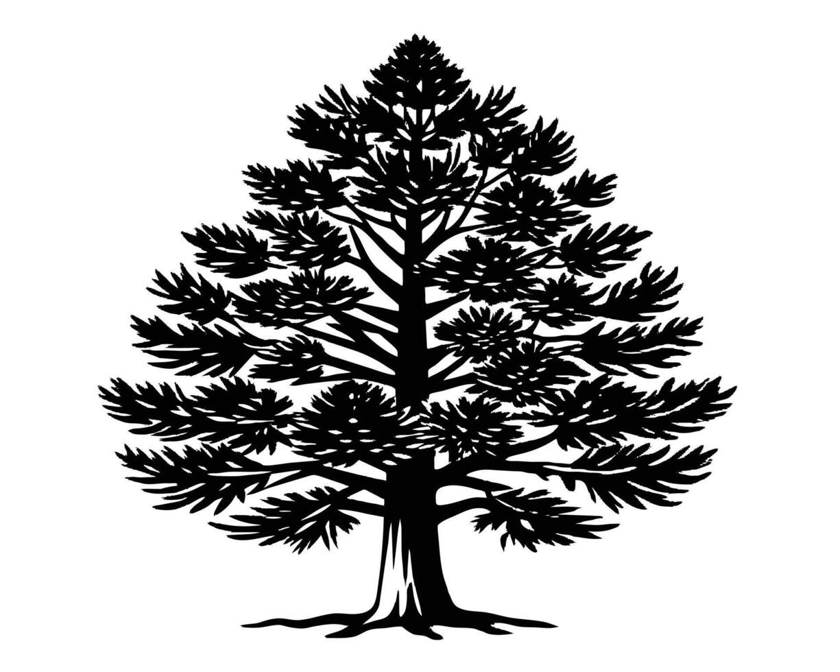 Hand drawn tree illustration vector