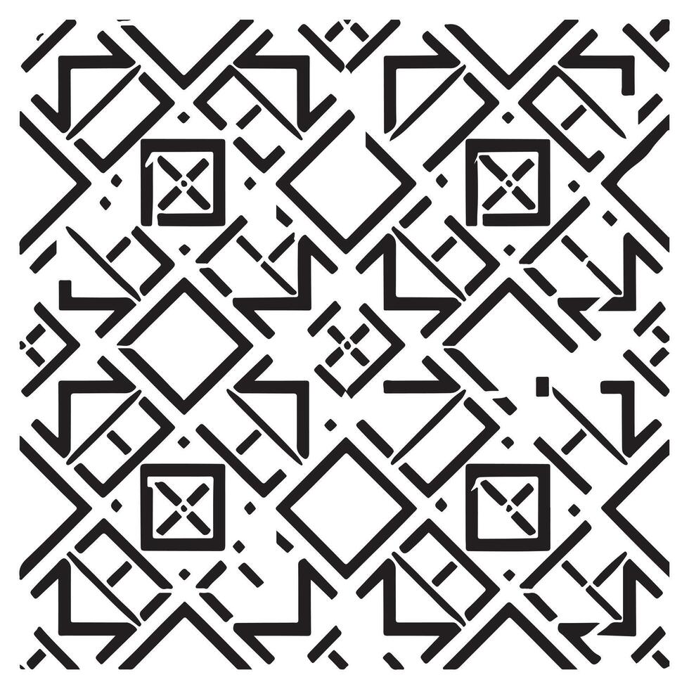 Monochrome Square Line Pattern Illustrator vector