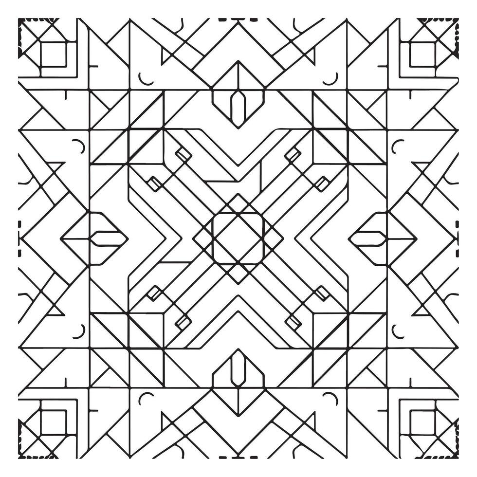 Monochrome Square Line Pattern Illustrator vector