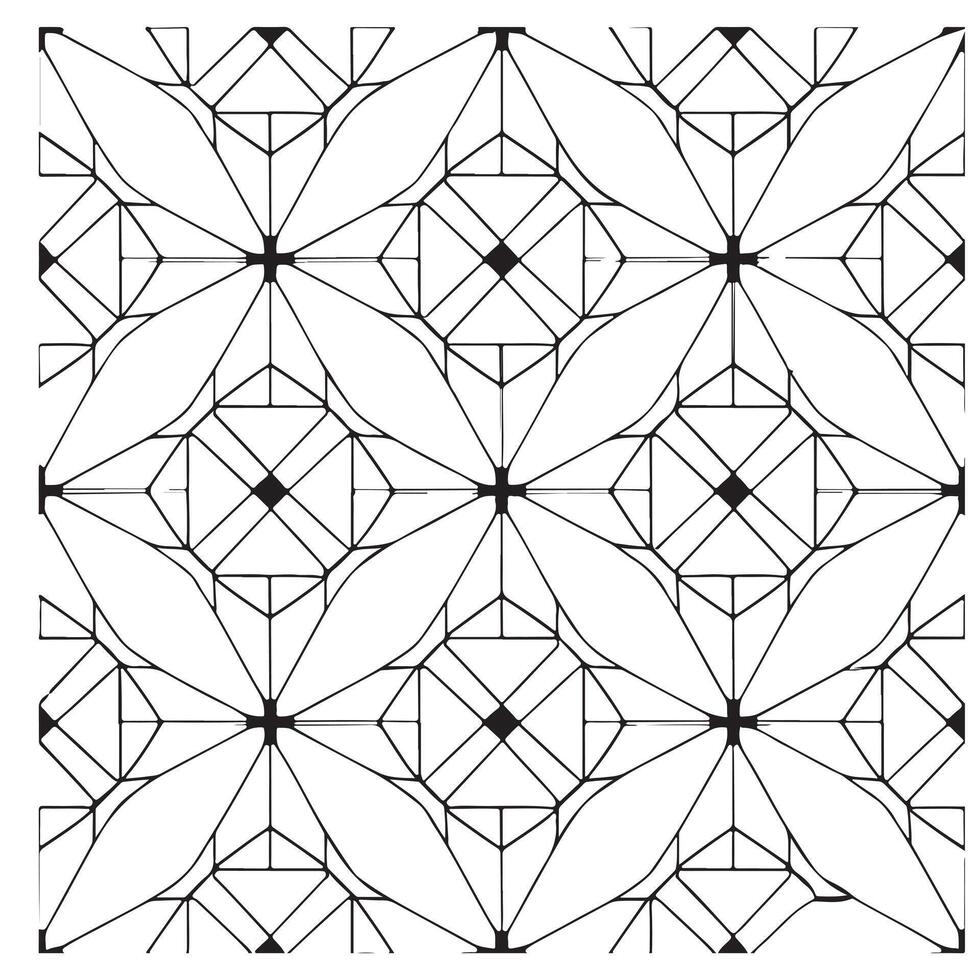 Monochrome Square Line Pattern Illustrator vector