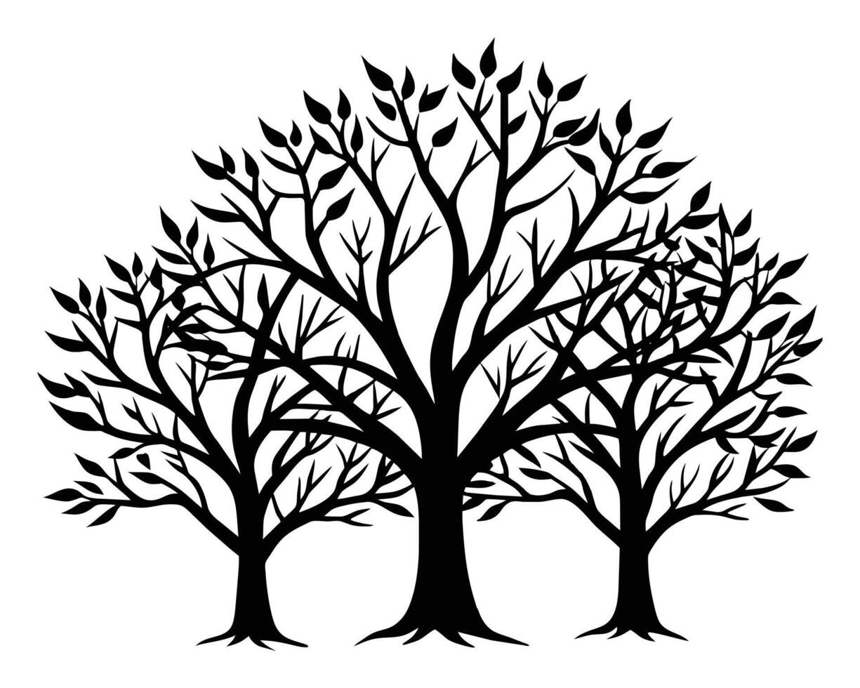 Nature trees outline vector