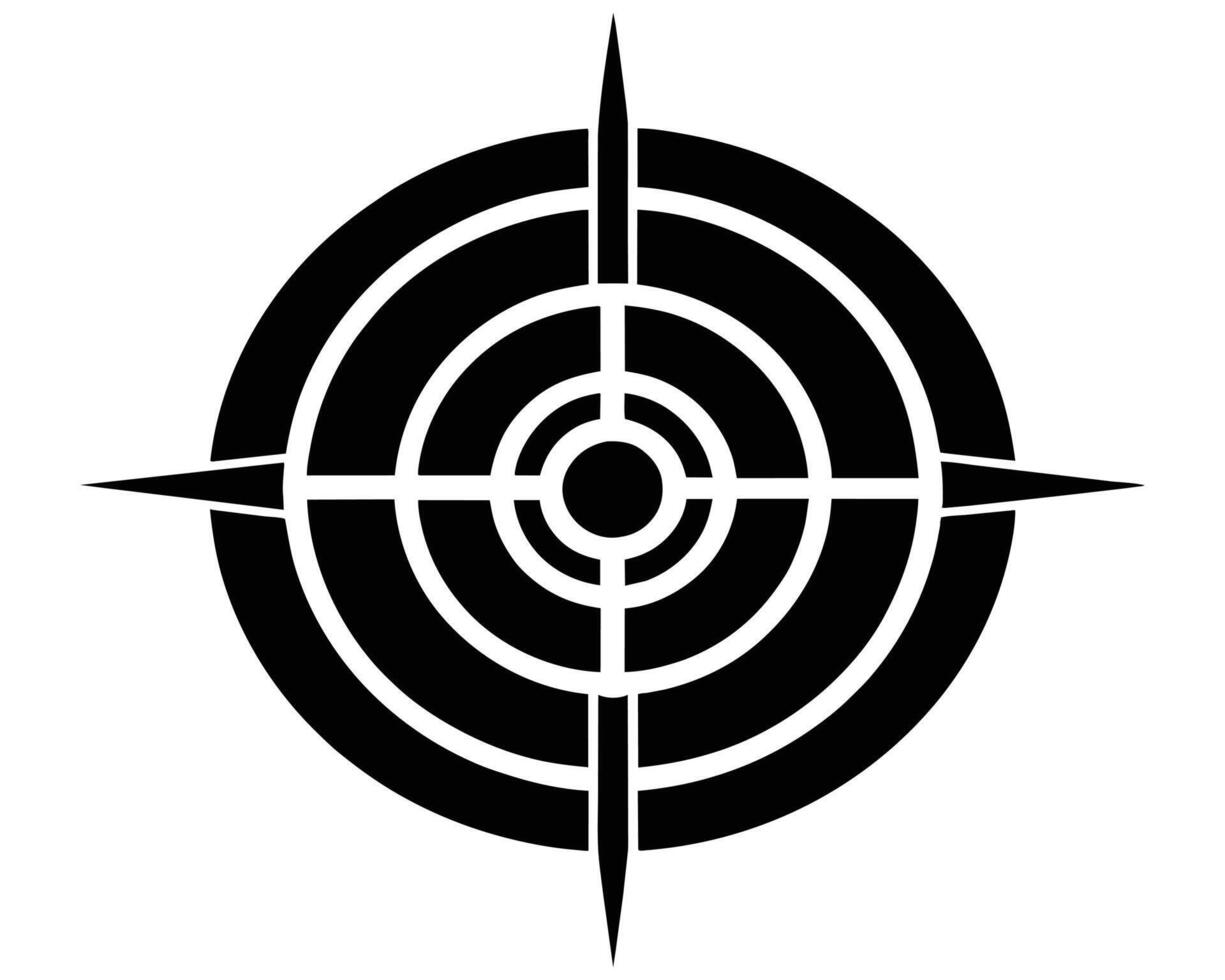 Target icon outline drawing illustration vector
