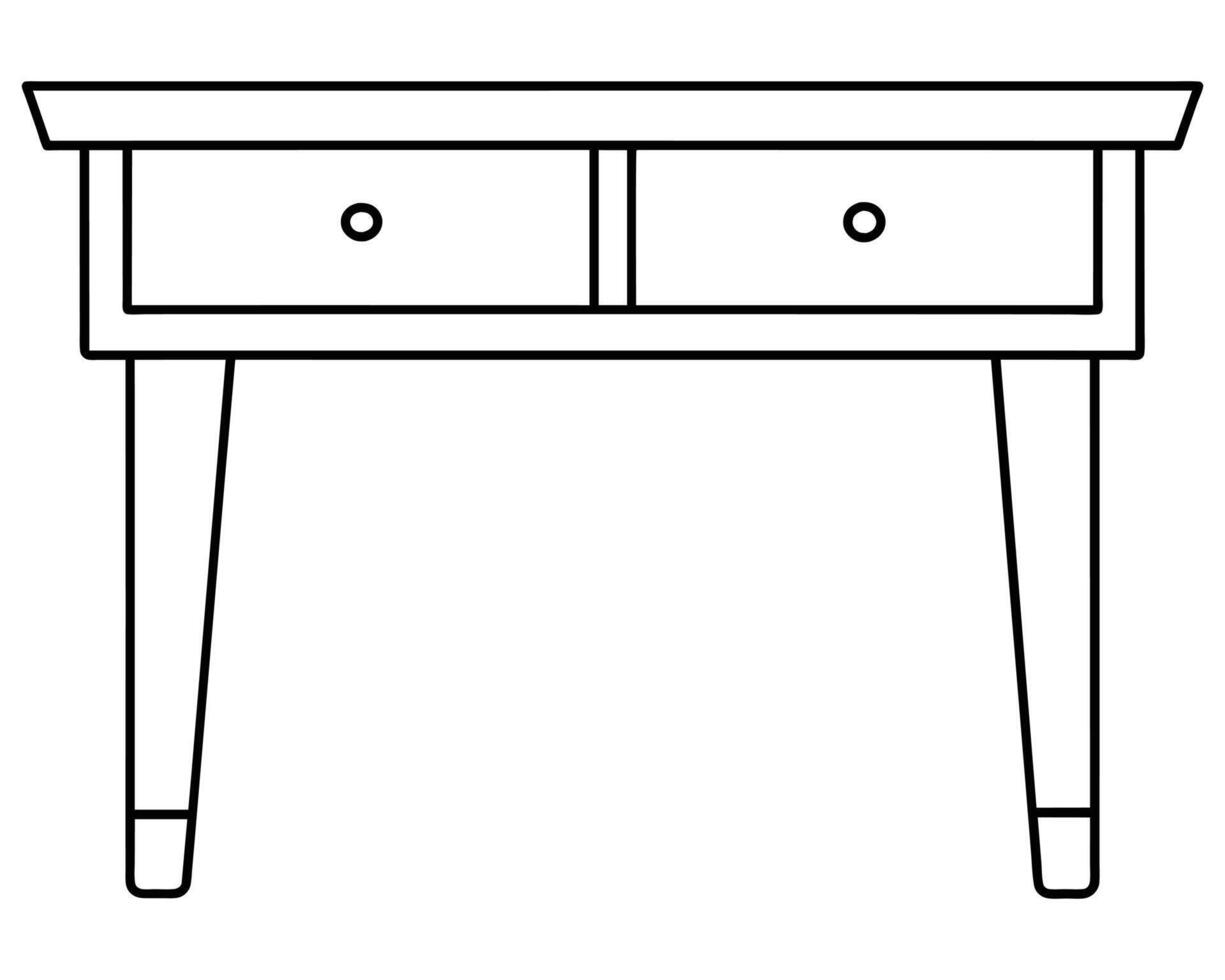 Desk table with drawers illustration vector