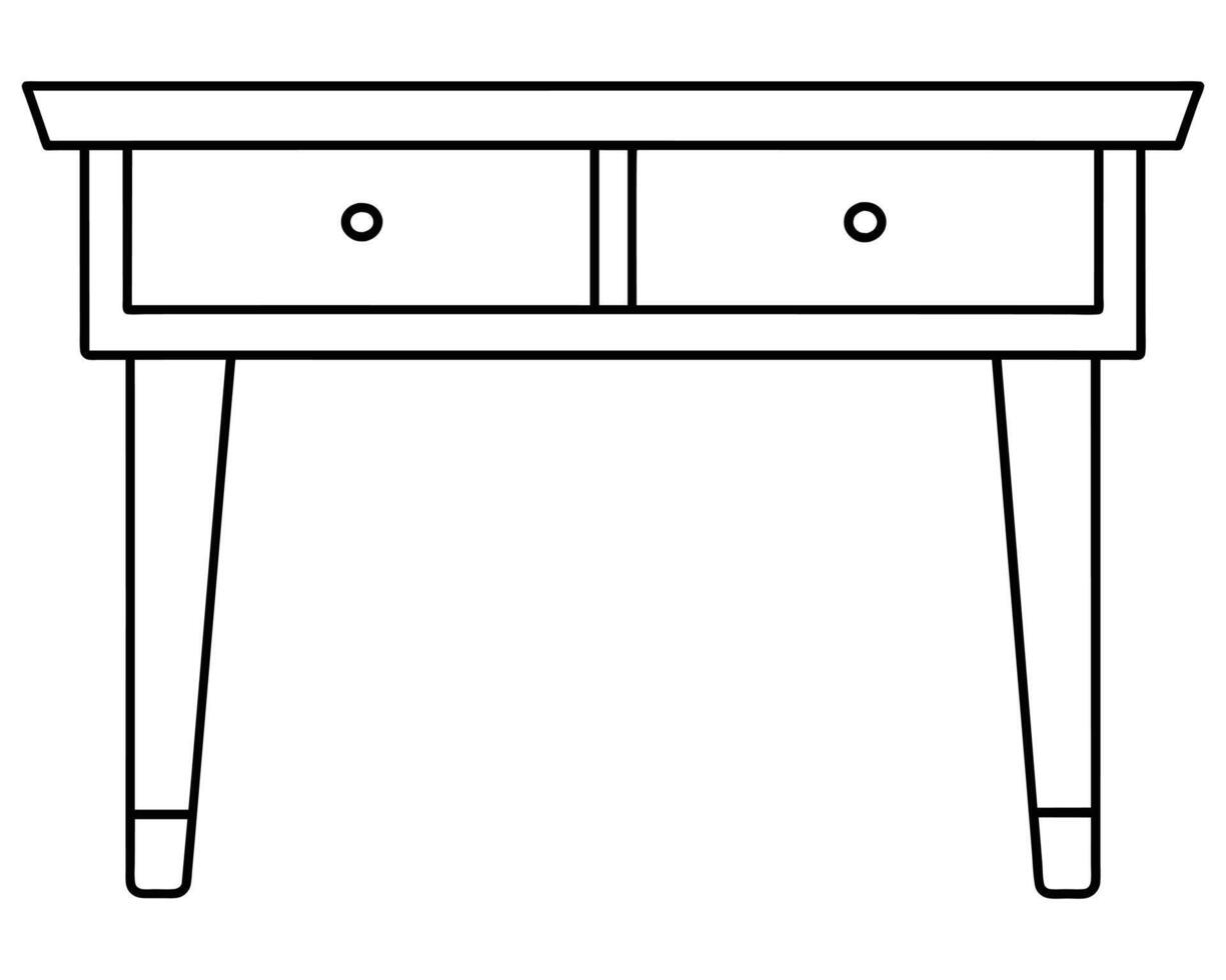 Desk table with drawers illustration vector