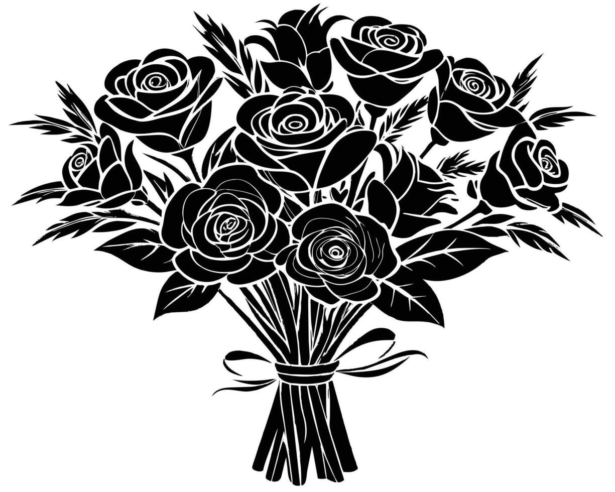 ramo de flores de rosas ilustración vector