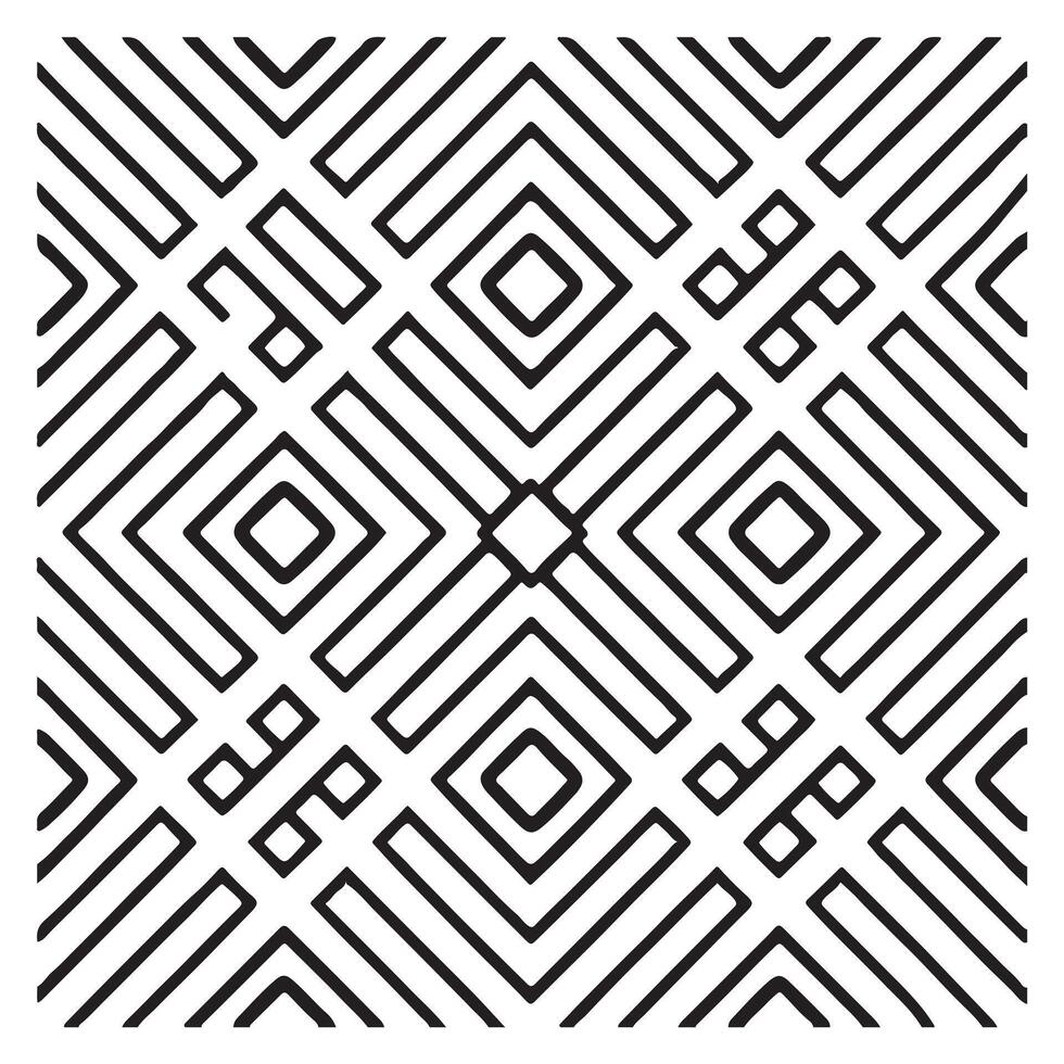 Monochrome Square Line Pattern Illustrator vector