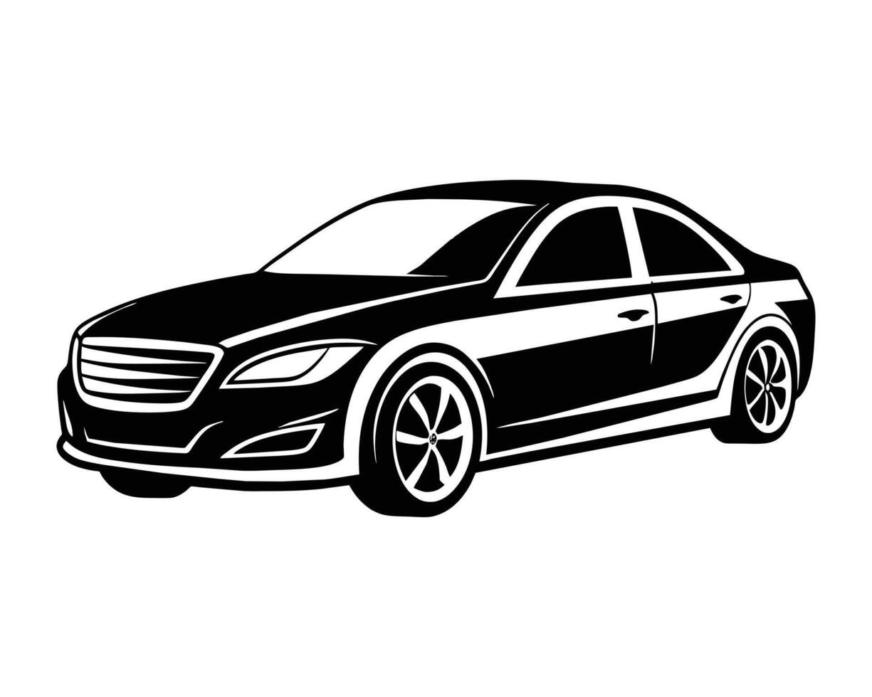 Modern car silhouette illustration vector