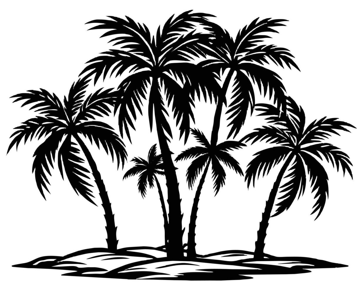 Palm tree silhouettes illustration vector