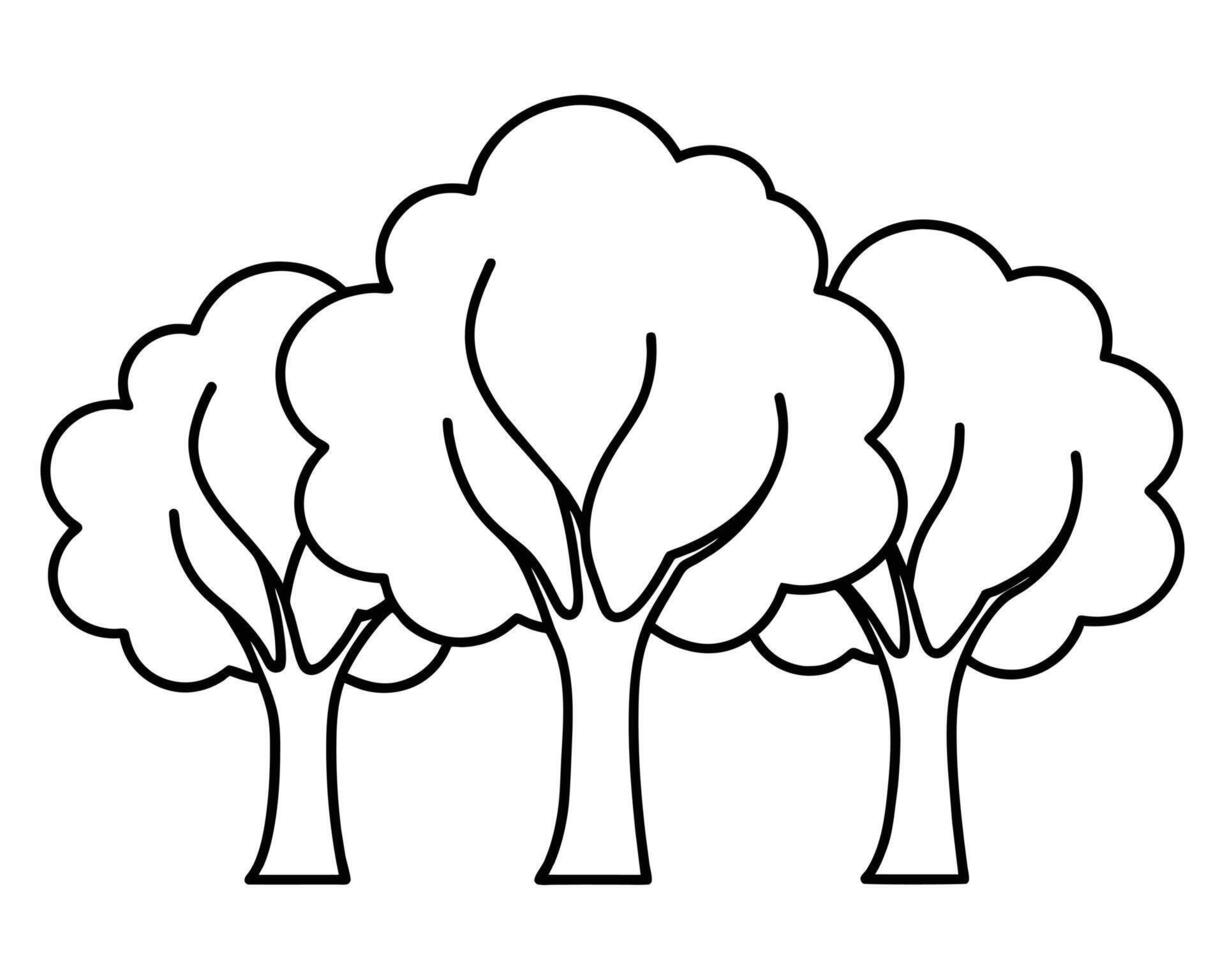 Nature trees outline vector