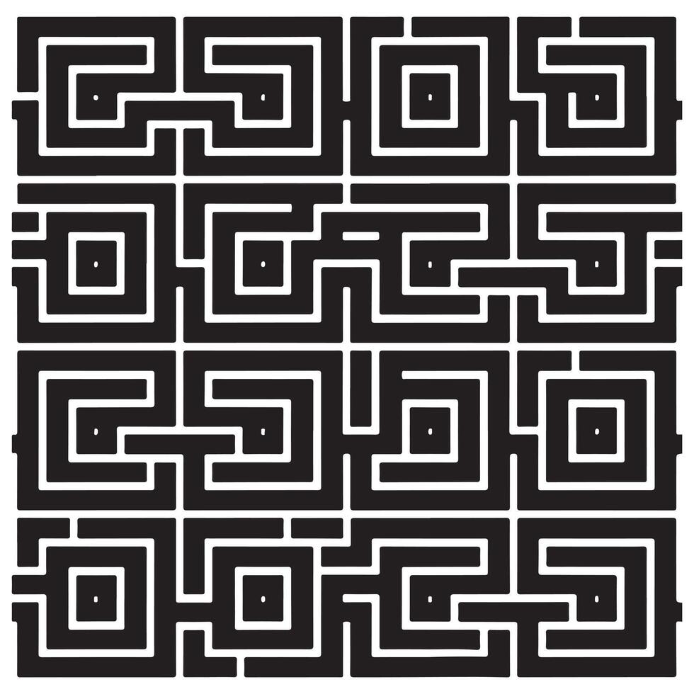 Monochrome Square Line Pattern Illustrator vector