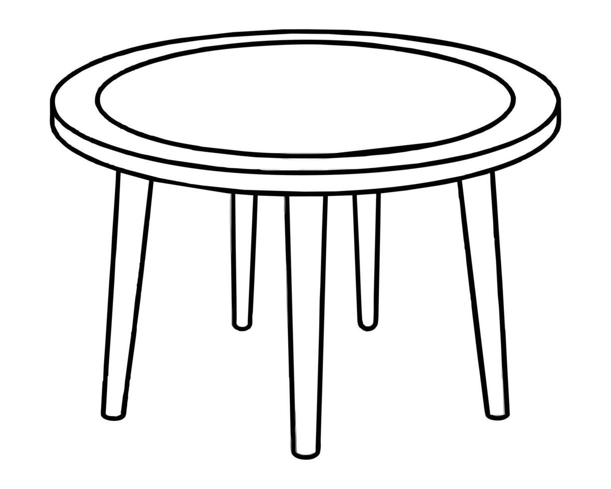 Wooden coffee table illustrator vector