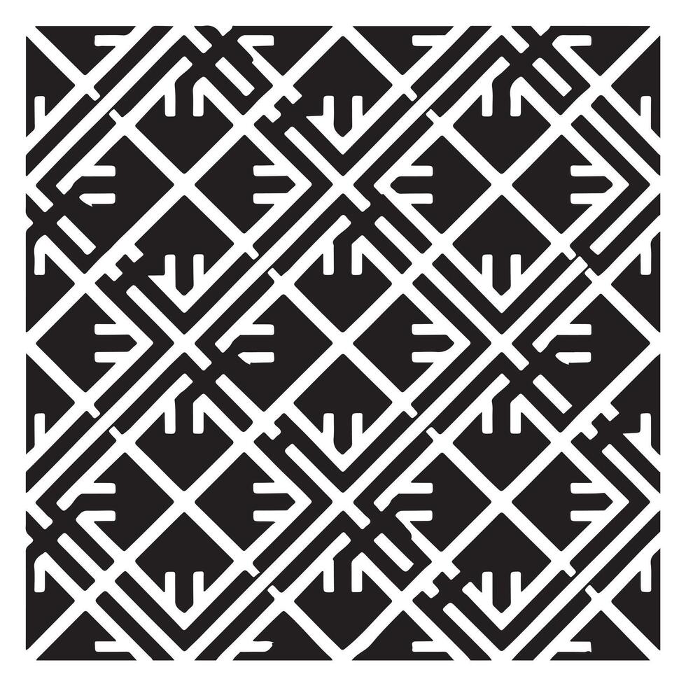 Monochrome Square Line Pattern Illustrator vector