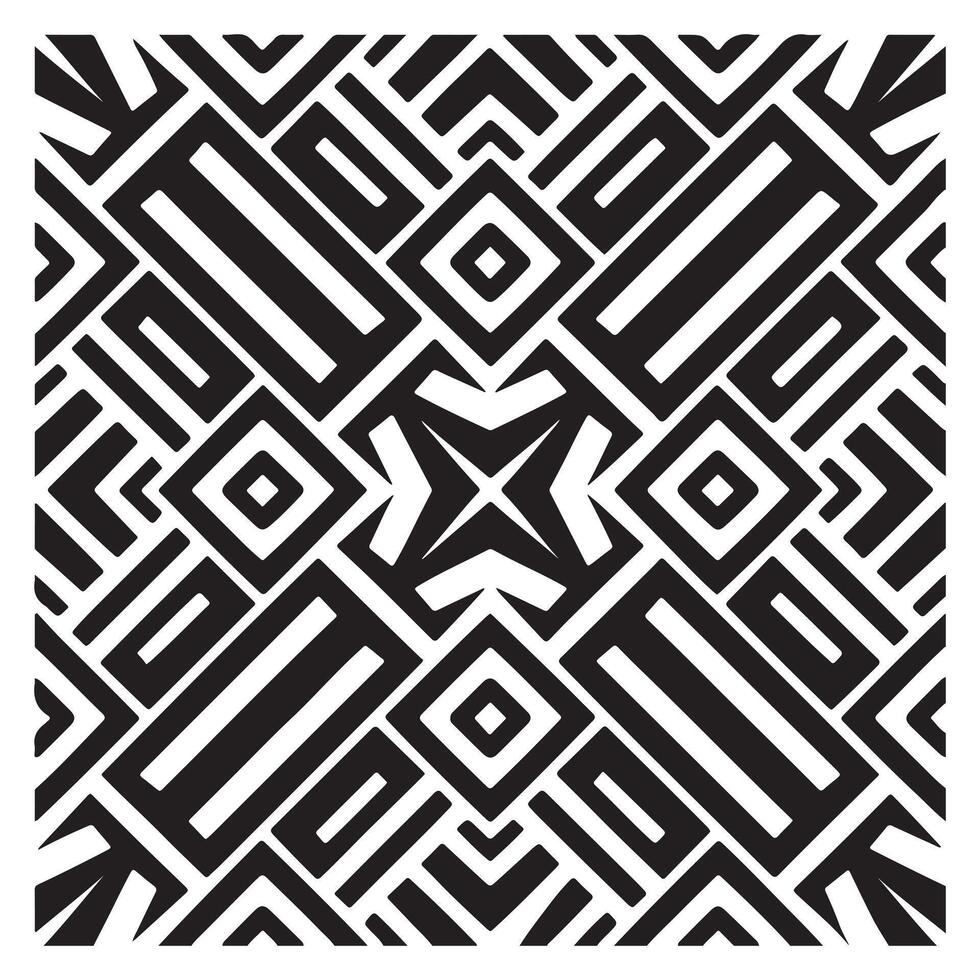 Monochrome Square Line Pattern Illustrator vector