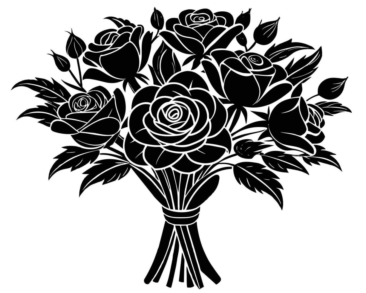 Bouquet of roses illustration vector