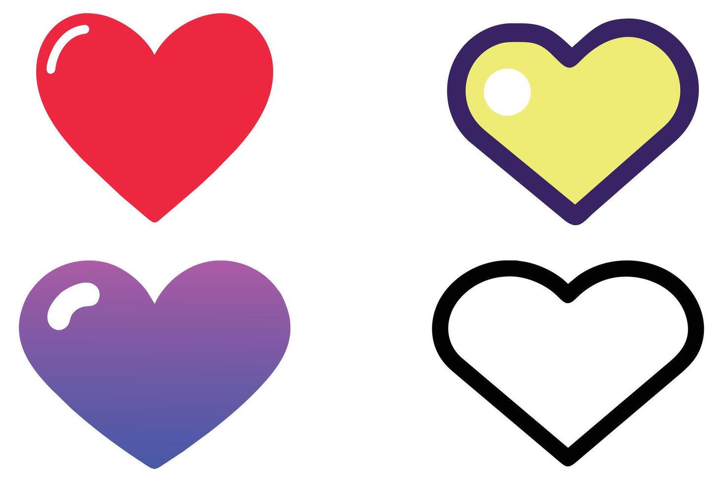 Heart icon set illustration vector