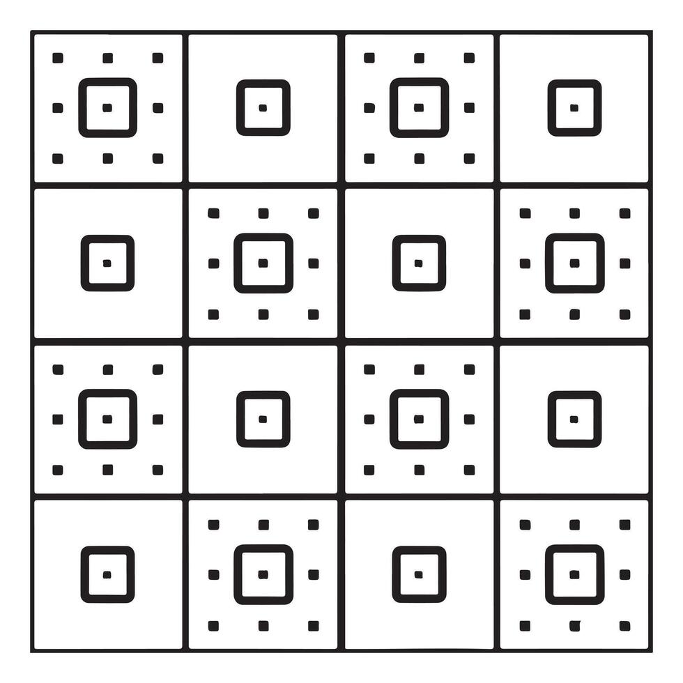 Monochrome Square Line Pattern Illustrator vector