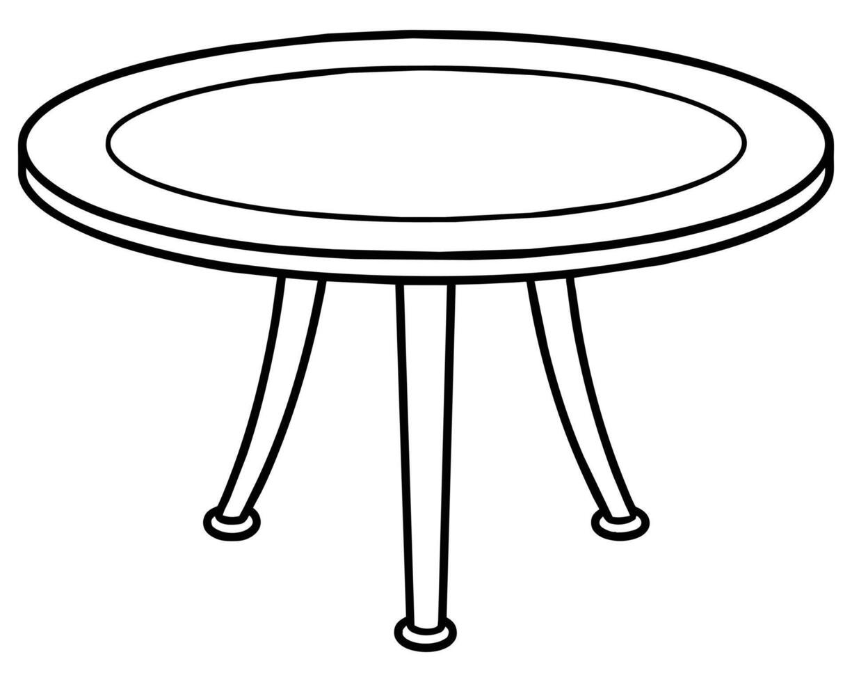 Wooden coffee table illustrator vector