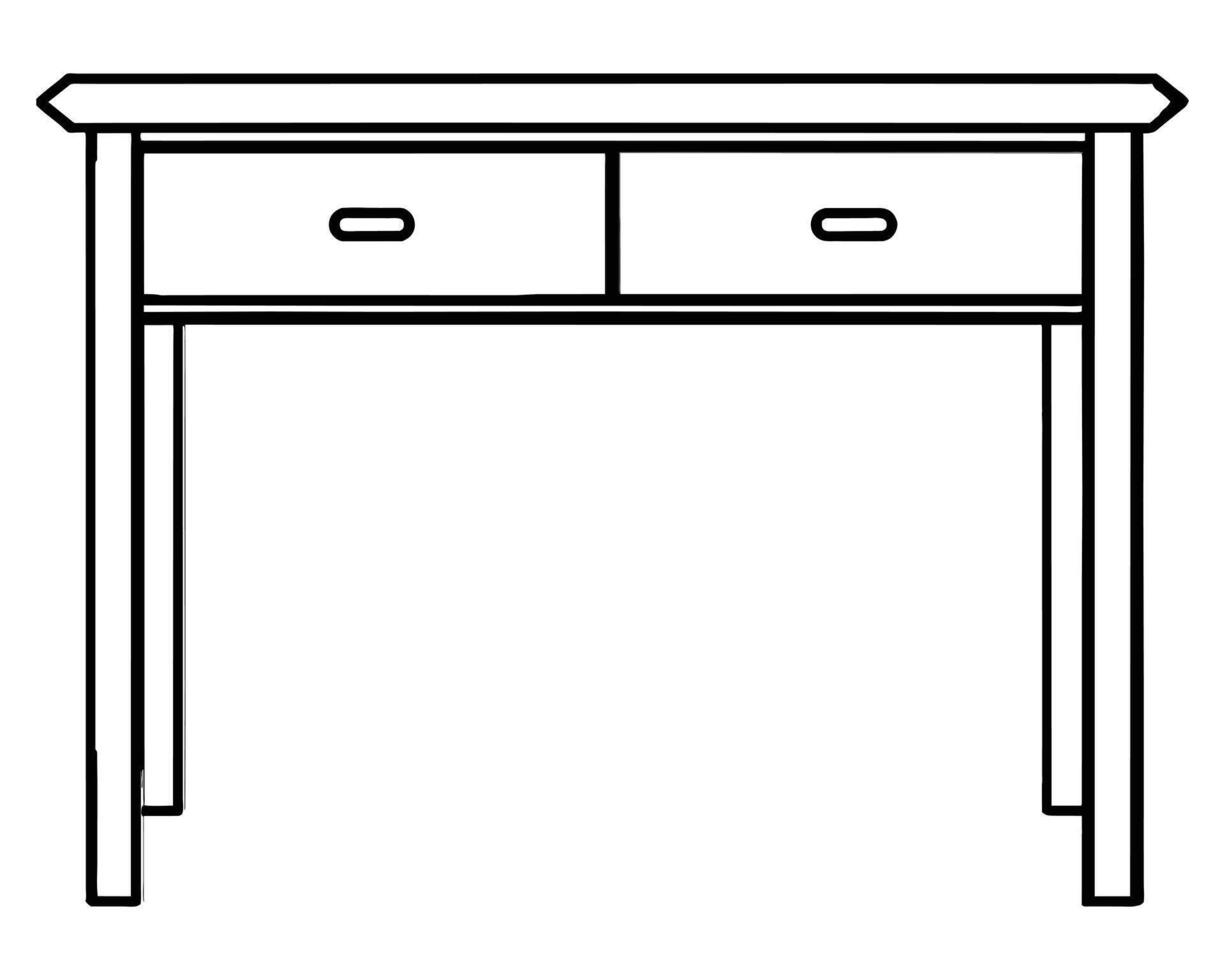 Desk table with drawers illustration vector