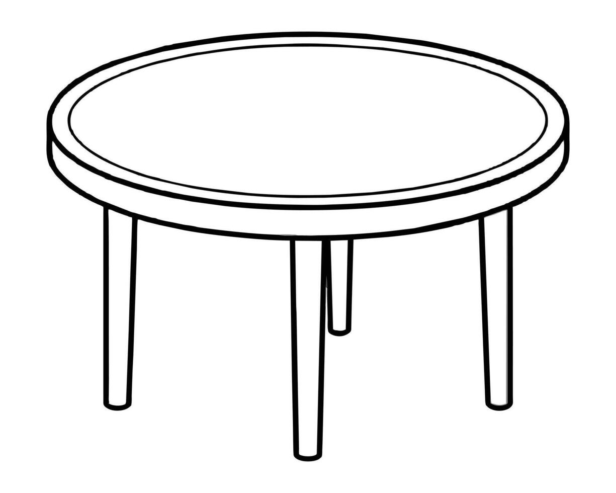 Wooden coffee table illustrator vector