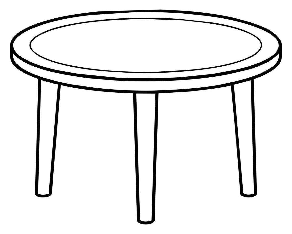 Wooden coffee table illustrator vector