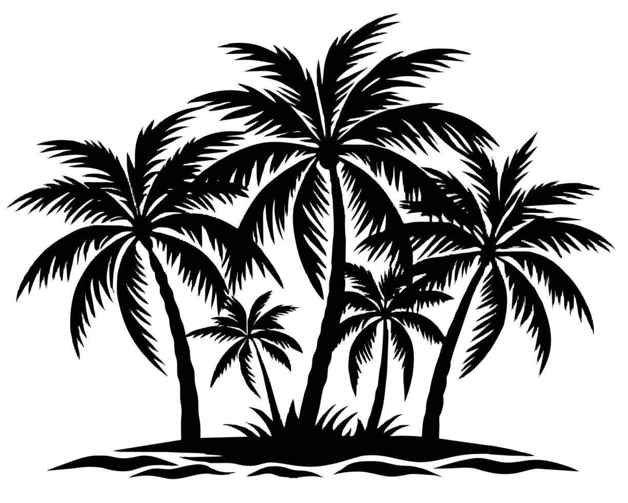 Palm tree silhouettes illustration vector