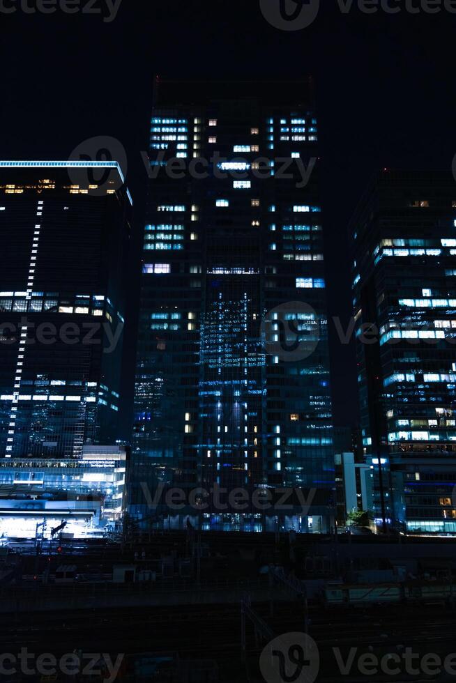 A night panoramic cityscape in Marunouchi Tokyo wide shot photo