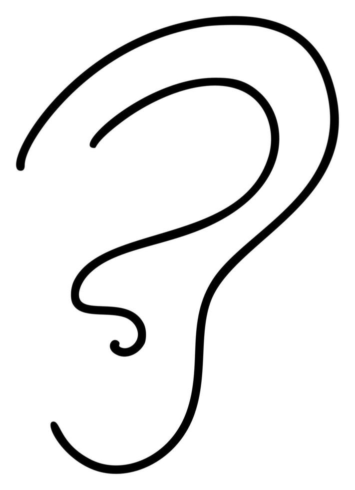 Ear, hearing line icon, outline sign, linear style pictogram isolated on white. Symbol, logo illustration vector