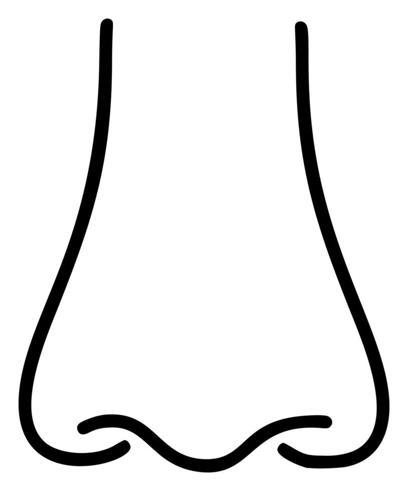 Human nose line simple minimalist icon. Element for design packaging and advertising of rhinitis medicines, cold, flu symptoms vector
