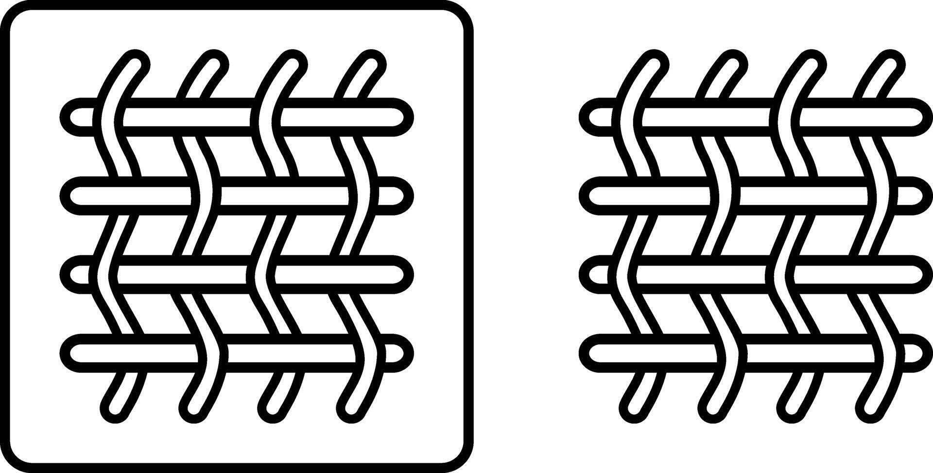 A set of icons with a fabric texture. Burlap, yarn for weaving, textile fabric, fabric concept. icons with outlines highlighted on a white background. For web design and infographics. vector