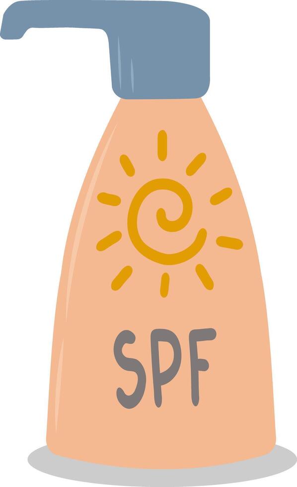 Suntan lotion, sunscreen, UV protection sunscreen. A screen for sunbathing while swimming, a line of beach holiday icons for mobile web infographics. illustration vector