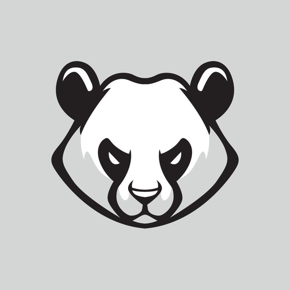 Angry looking panda logo illustration sports or team logo vector