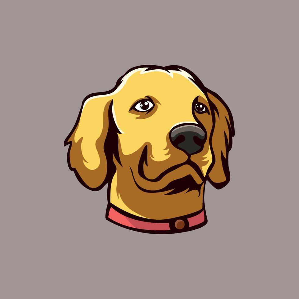 Golden retriever mascot logo illustration vector