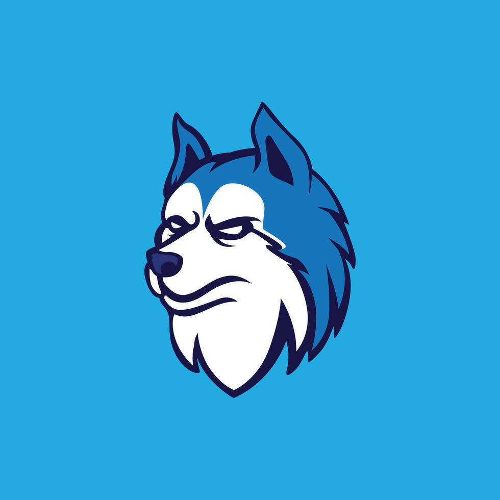 Husky head mascot logo template vector