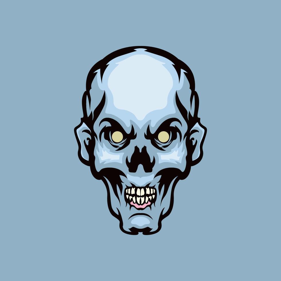 Zombie head mascot logo illustration vector