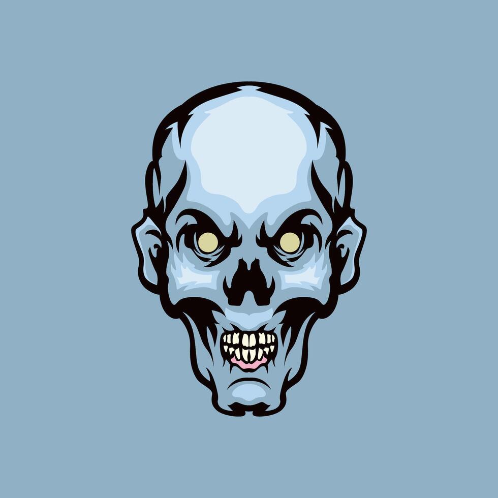 Zombie head mascot logo illustration vector