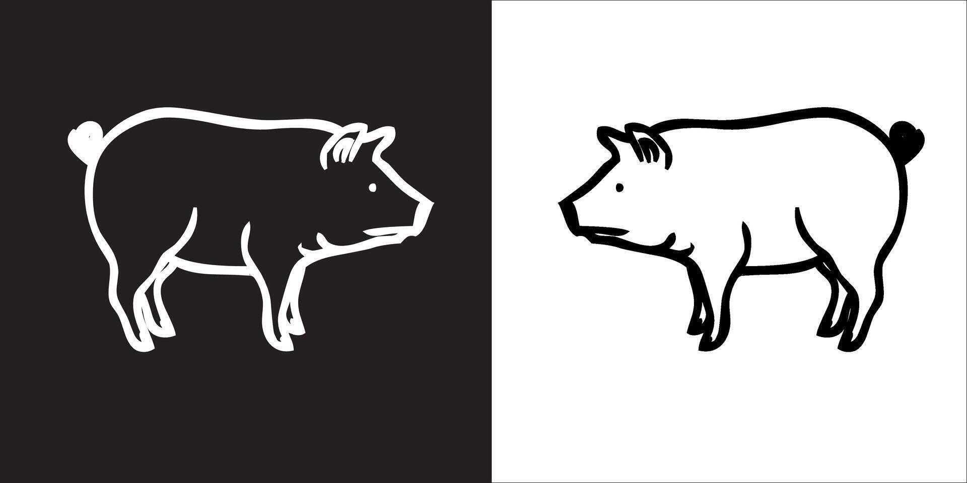 Illustration graphics of pig icon vector