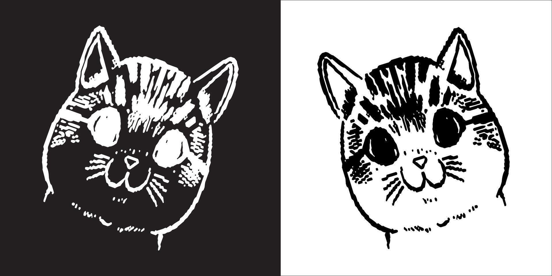 Illustration graphics of cat face icon vector